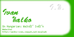 ivan walko business card